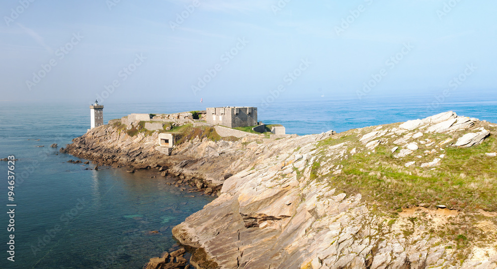 Presqu'île et phare de Kermorvan, le Conquet, Finistère, Bretagne, France Presqu'île et phare de Kermorvan, le Conquet, Finistère, Bretagne, France