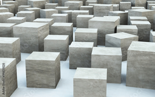 3D mass cube by stone material