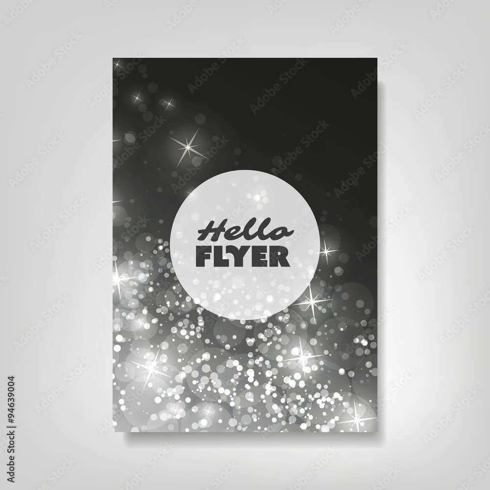 Naklejka Flyer, Card or Cover Design with Sparkling Patter Background - Corporate Identity, Christmas, New Year or Ad Design Template