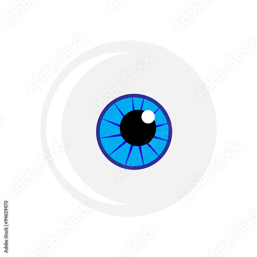 Halloween eyeball vector symbol. Blue eye illustration isolated on white background.