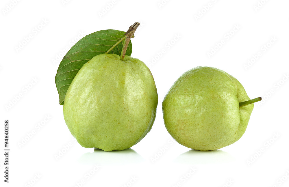 the Fresh green Guava fruit on white background the Fresh green Guava fruit on white background