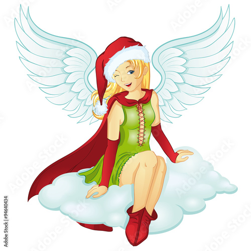 Engel im Weihnachtskostüm