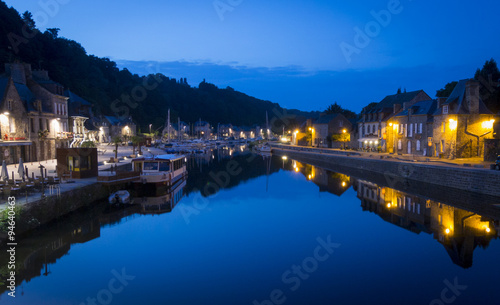 The Port of Dinan, Brittany, France, at Night