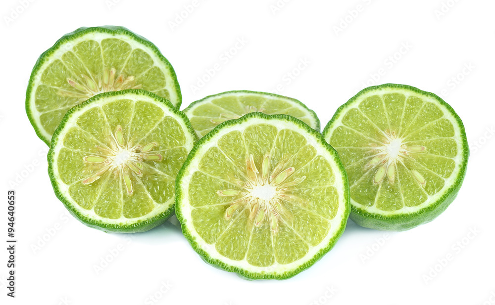 Bergamot fruit on white background