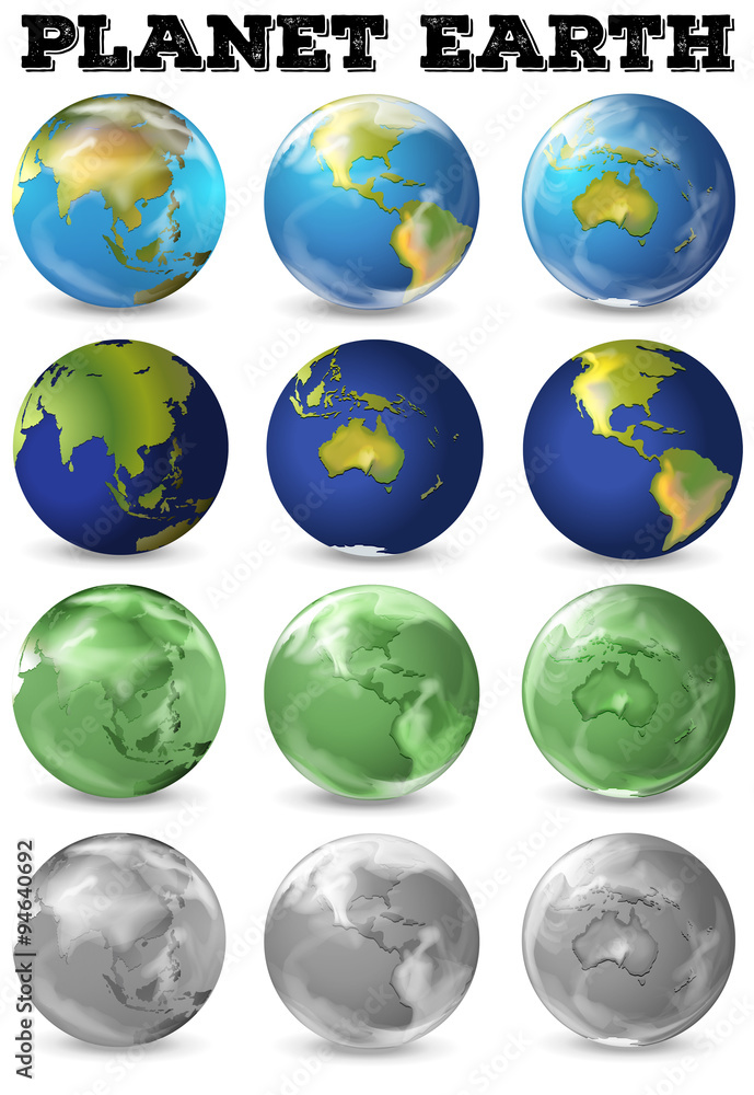 Planet earth in different form