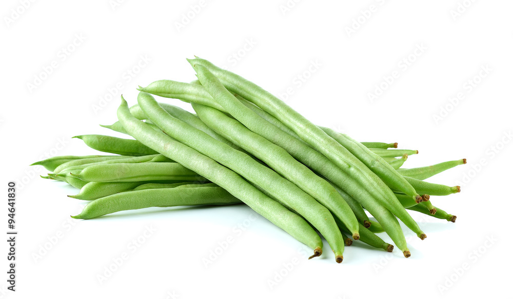 Green beans on white background Green beans on white background