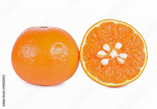 Orange fresh fruit on white background