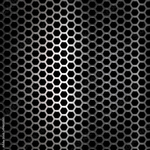 Metal background. Vector geometric pattern of hexagons.
