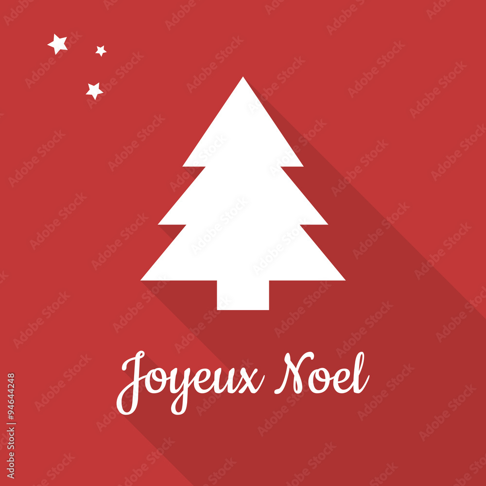 Carte joyeux Noel, avec un sapin en flat design. Carte joyeux Noel, avec un sapin en flat design.