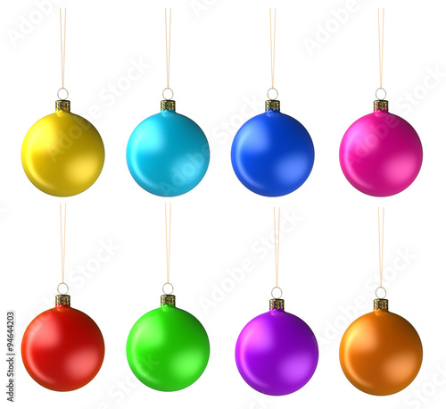 Christmas balls. Image with clipping path