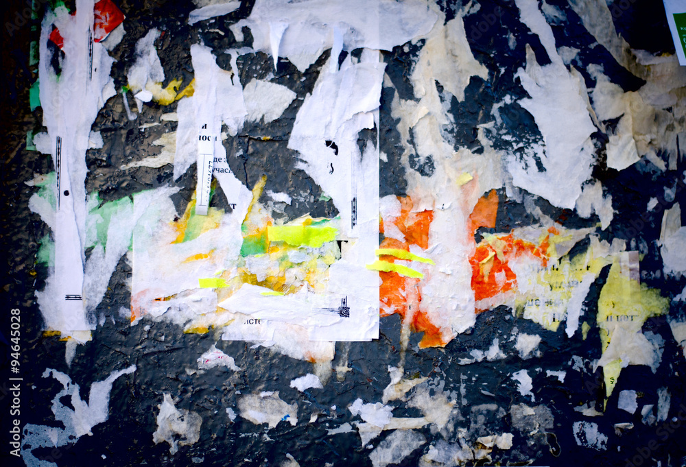 Fototapeta premium Old advertisement Board, abstract background.