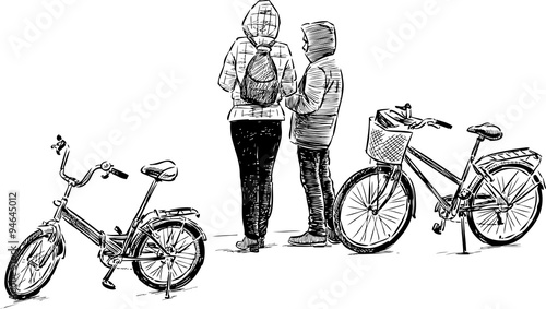 teens with the bicycles