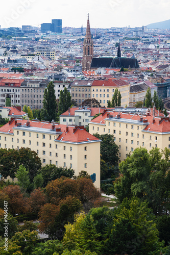 Photography view of Vienna city from Prater park side
