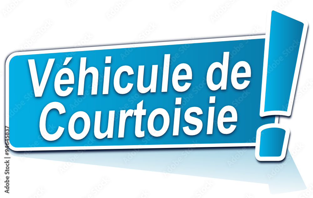 véhicule de courtoisie sur étiquette bleue Stock Vector Adobe Stock