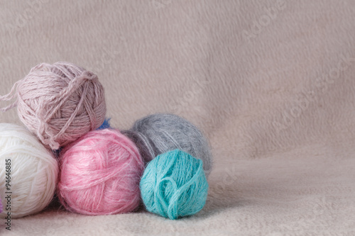 Leisure concept. Ball of yarn for needlework