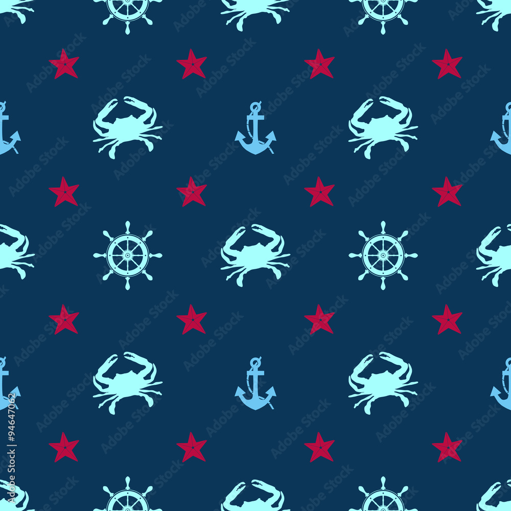 seamless marine pattern seamless marine pattern