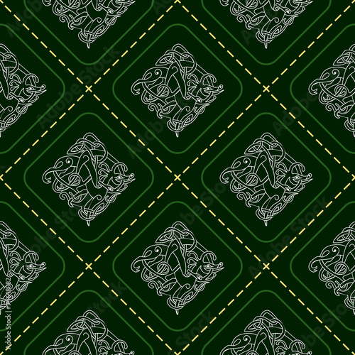 Seamless background with celtic art and ethnic ornaments for your design
