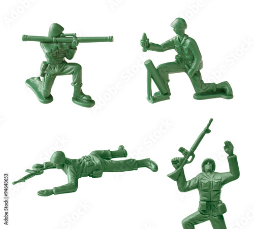 toy soldiers on white background photo