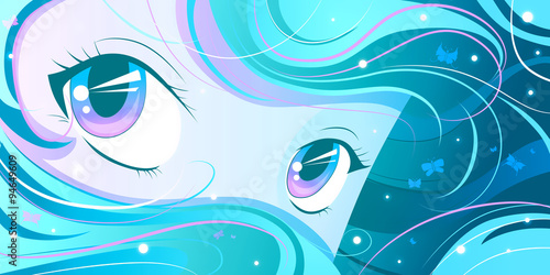 Aqua - teal Manga Eyes