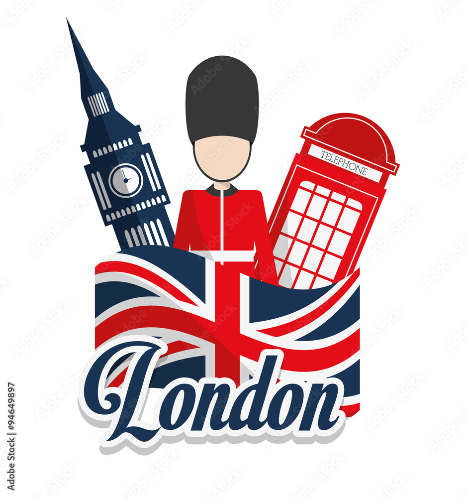 London landmarks design  - obrazy, fototapety, plakaty 