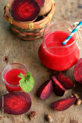 fresh beetroot with juices