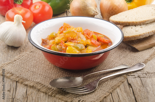 vegetarian hungarian letcho in a bowl