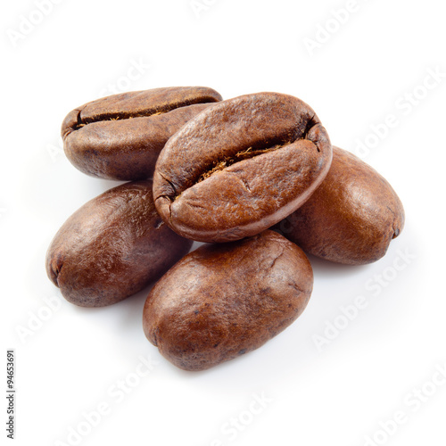Coffee beans isolated on white.