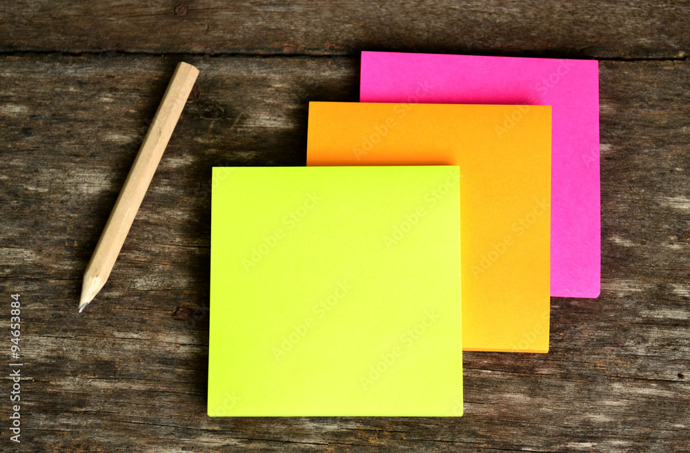 Post it note and pencil ready to use Post it note and pencil ready to use
