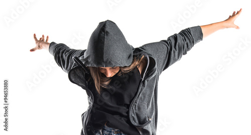 Teenager hip-hop dancer jumping