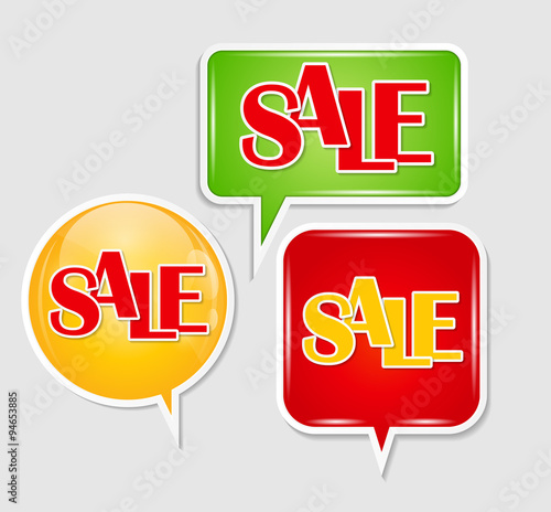 Sale Sticker, Banner Template Vector Illustration