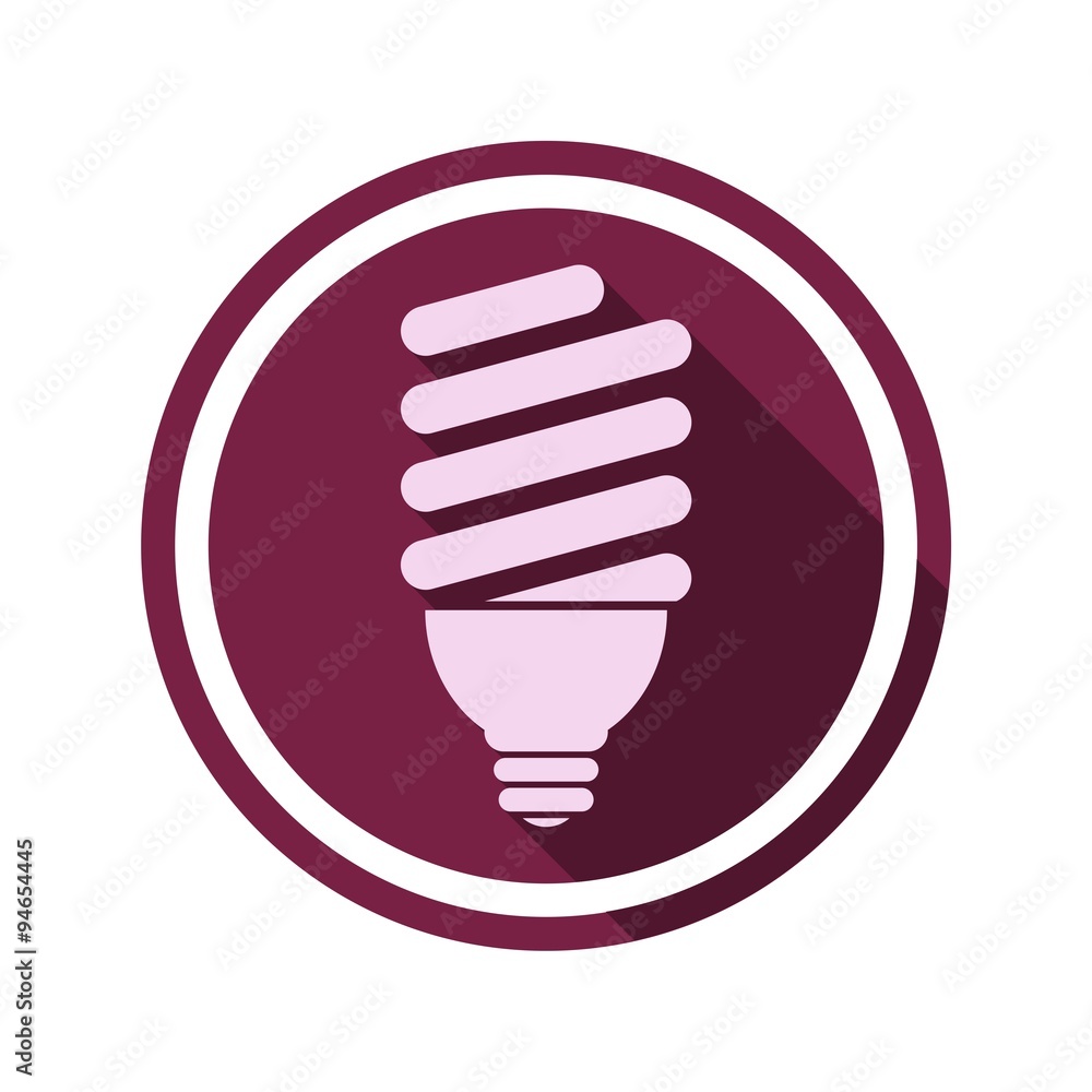 Energy saving bulb icon with long shadow Energy saving bulb icon with long shadow