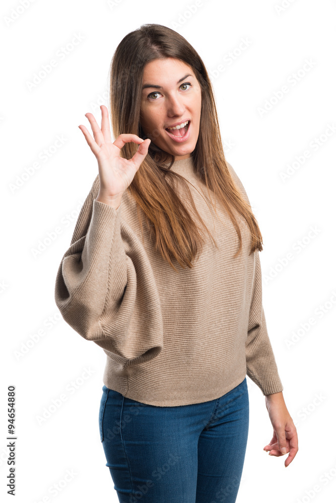 Girl making OK sign Girl making OK sign