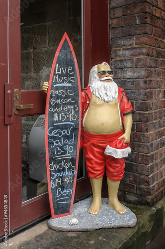 Photography Weihnachtsmann mit Surfbrett