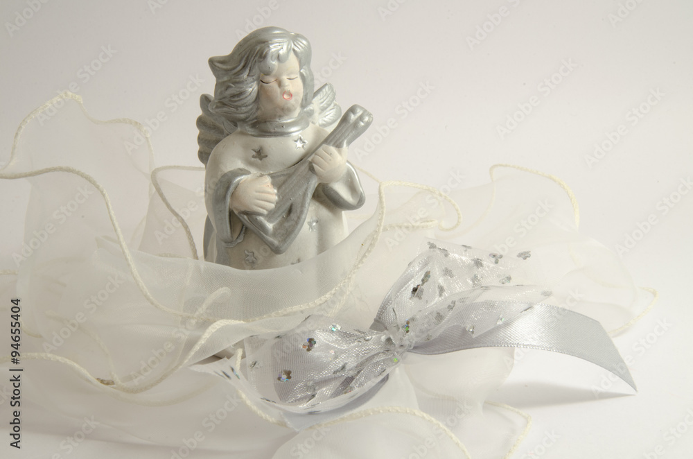 Fototapeta premium Angel statue on white background
