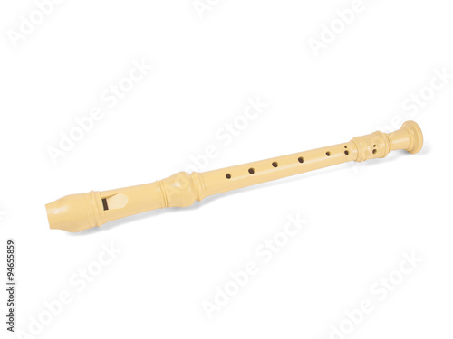 Recorder Instrument Isolated On White