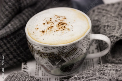 Cappuccino and warm clothes