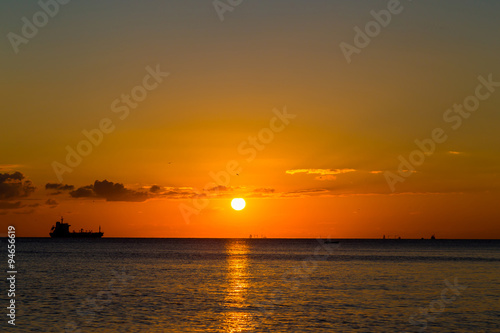 Ship and sunset © Solidasrock