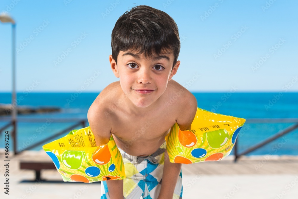 Fototapeta premium Happy child in swimsuit