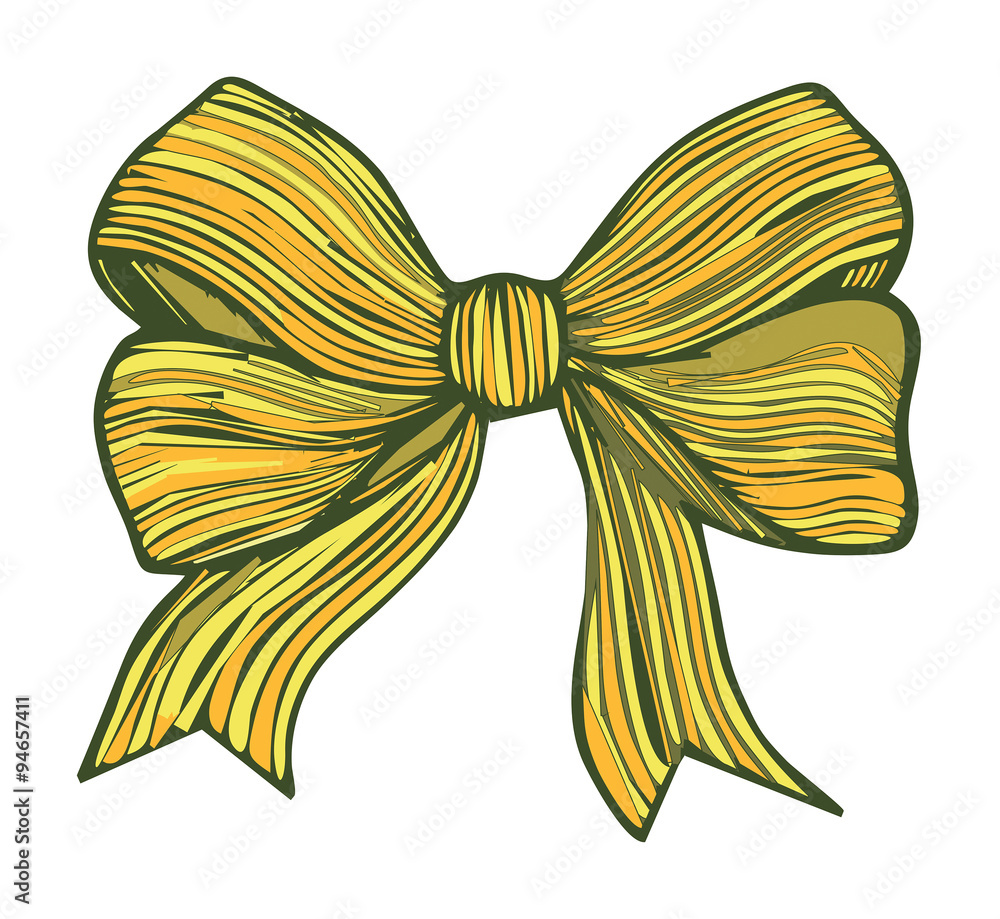 Graphic bow.Yellow Graphic bow.Yellow