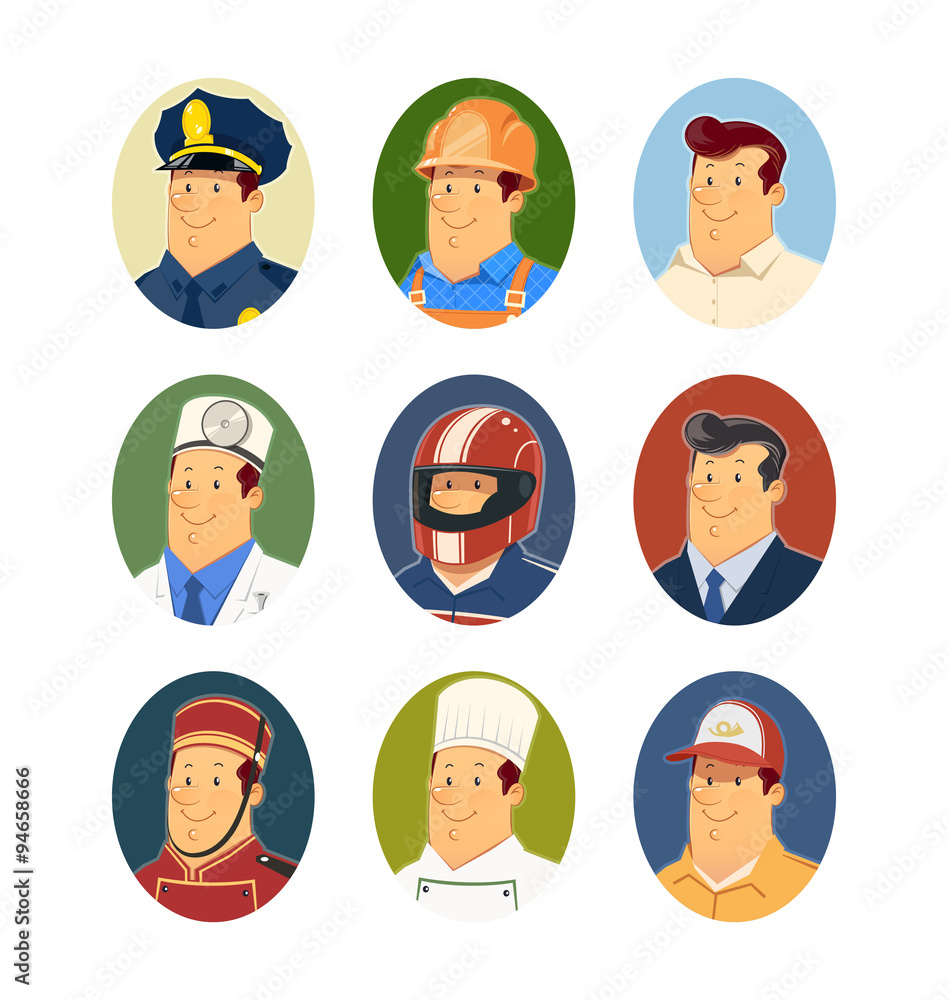 Occupations. Set of vector icons Eps10 vector illustration. Occupations. Set of vector icons Eps10 vector illustration.