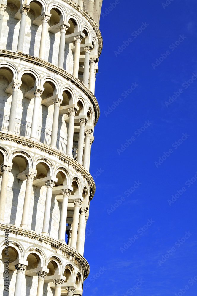 Leaning tower of Pisa and the sky