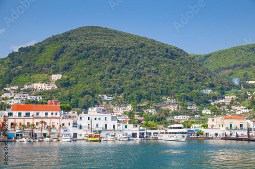 Coastal summer landscape, port of Ischia