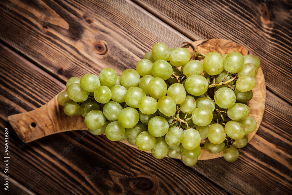 Delicious grapes on a kitchen table Delicious grapes on a kitchen table