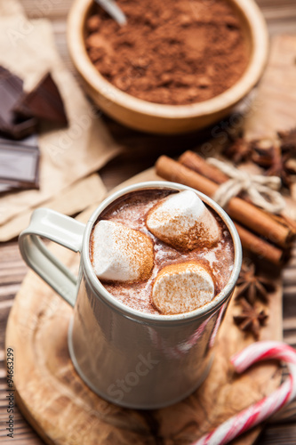 Cocoa drink with marshmallows