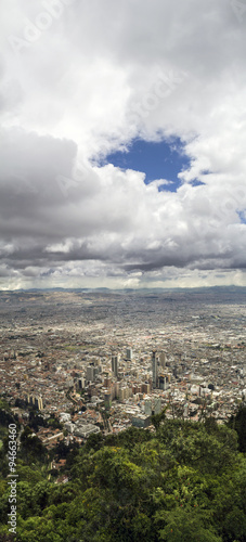 Bogota, aerial city view in large vertical size