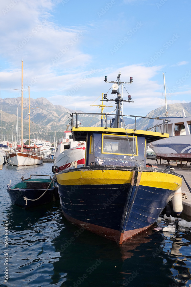 Ship in a Tivat harborn, Montenegro