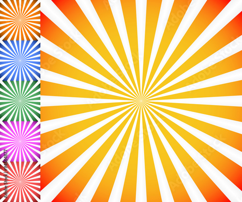 Starburst, sunburst background. Radiating, converging lines vect