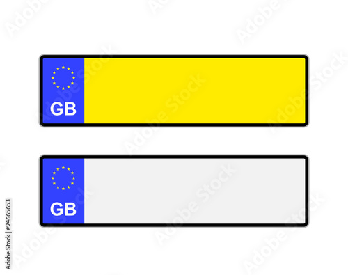 Blank UK Number Plates