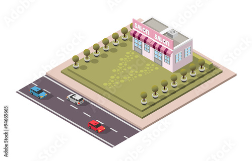 Vector Isometric Salon Barbershop