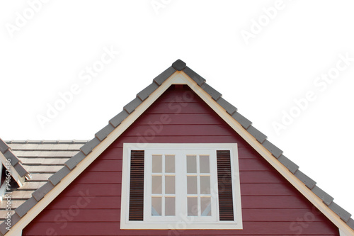 gable of the house isolated ob white background